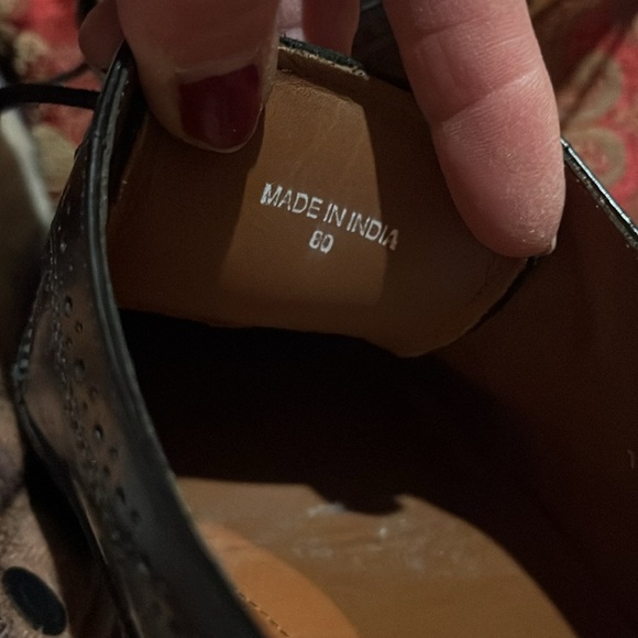 Bostonian Classics Men’s size 10.5 Wide black leather lace up wing tip shoes - Picture 13 of 15